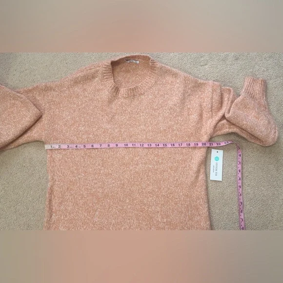 Pink Clover Coral Marled Crewneck Sweater | Size M - Picture 7 of 7